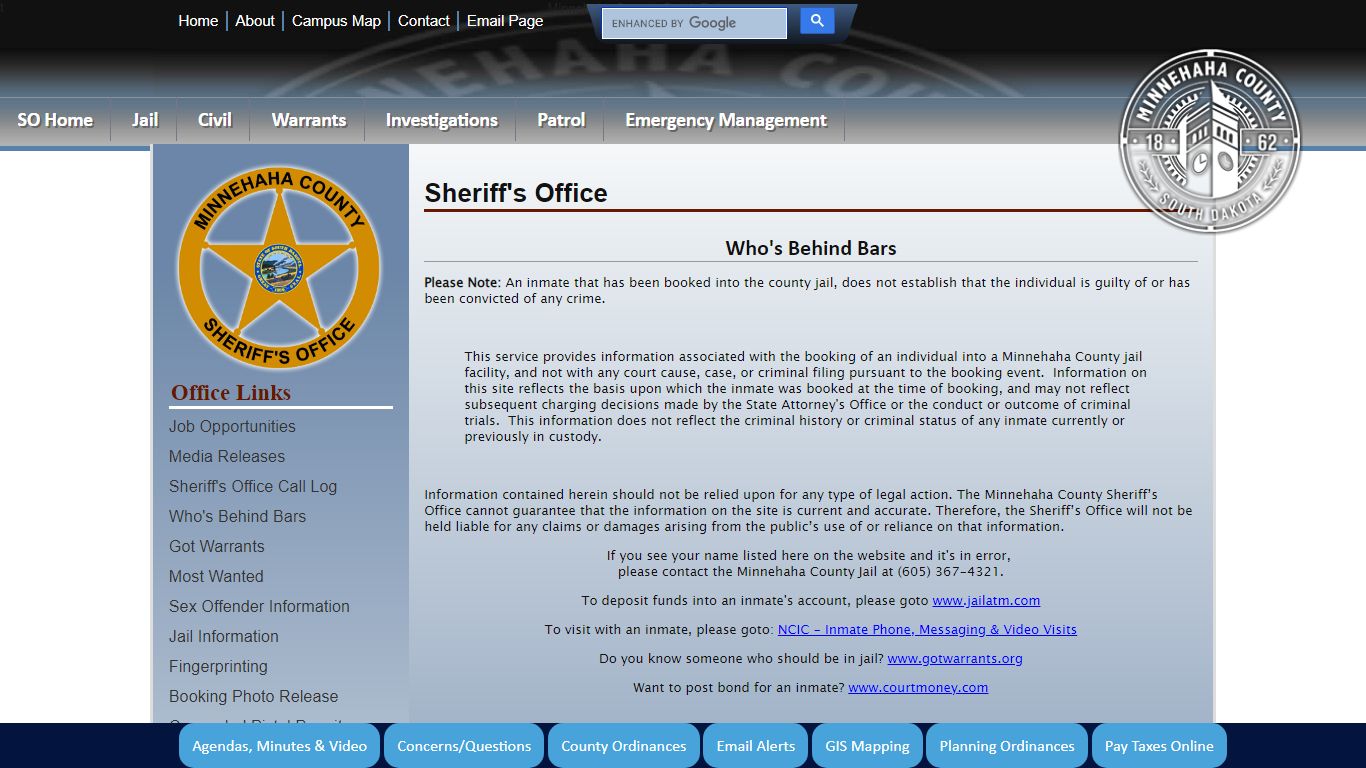 Minnehaha County, South Dakota Official Website - Sheriff's Office