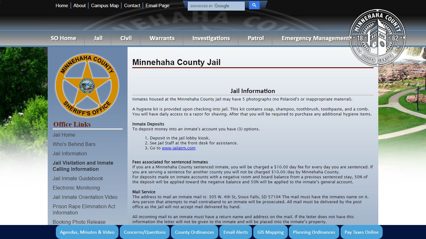 Minnehaha County, South Dakota Official Website - Jail